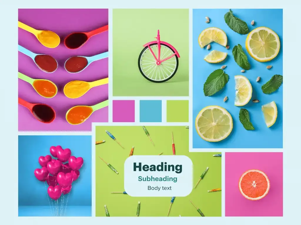 Example of a mood board for a new website development project