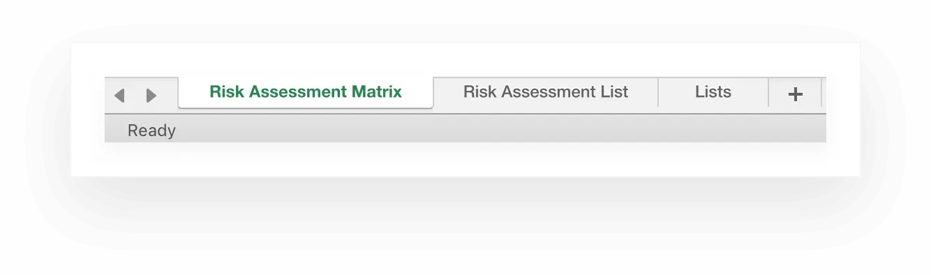Risk Assessment Matrix tab in Excel template