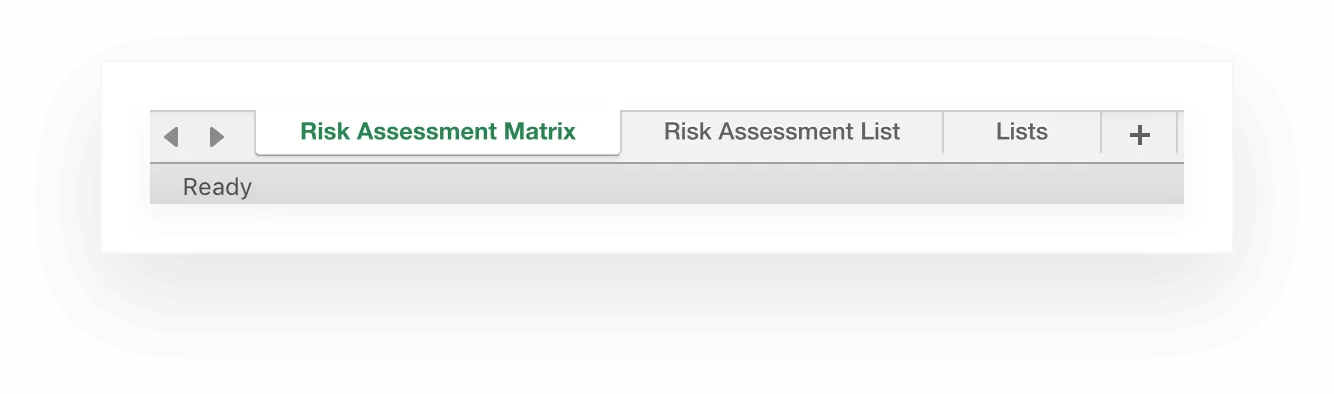Risk Assessment Matrix tab in Excel template