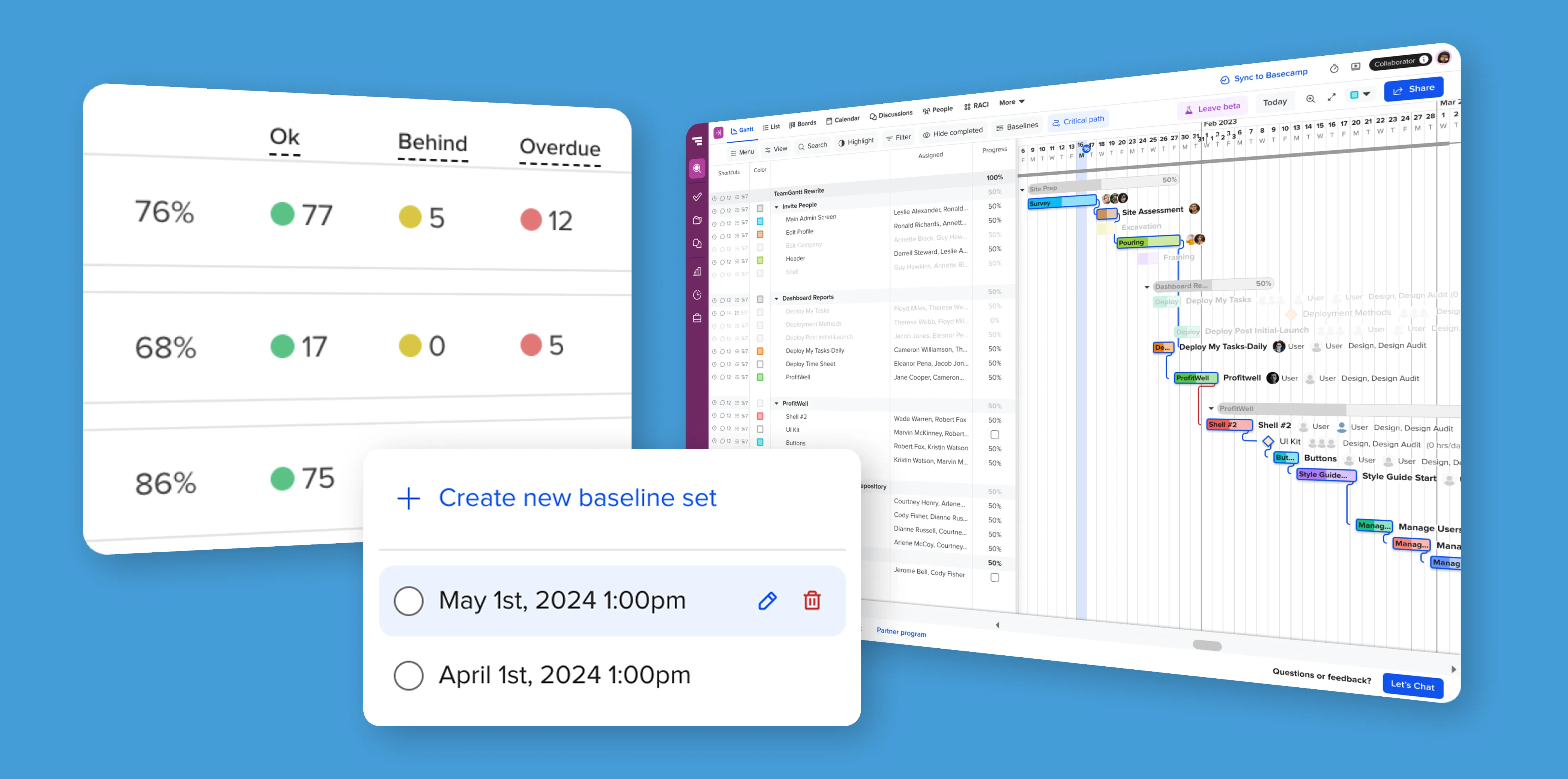 TeamGantt drag-and-drop Gantt chart with task 