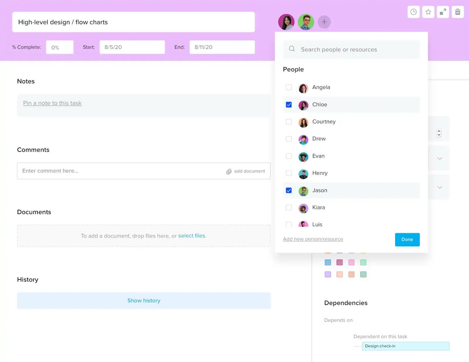 Assigning resources to tasks in your software project plan