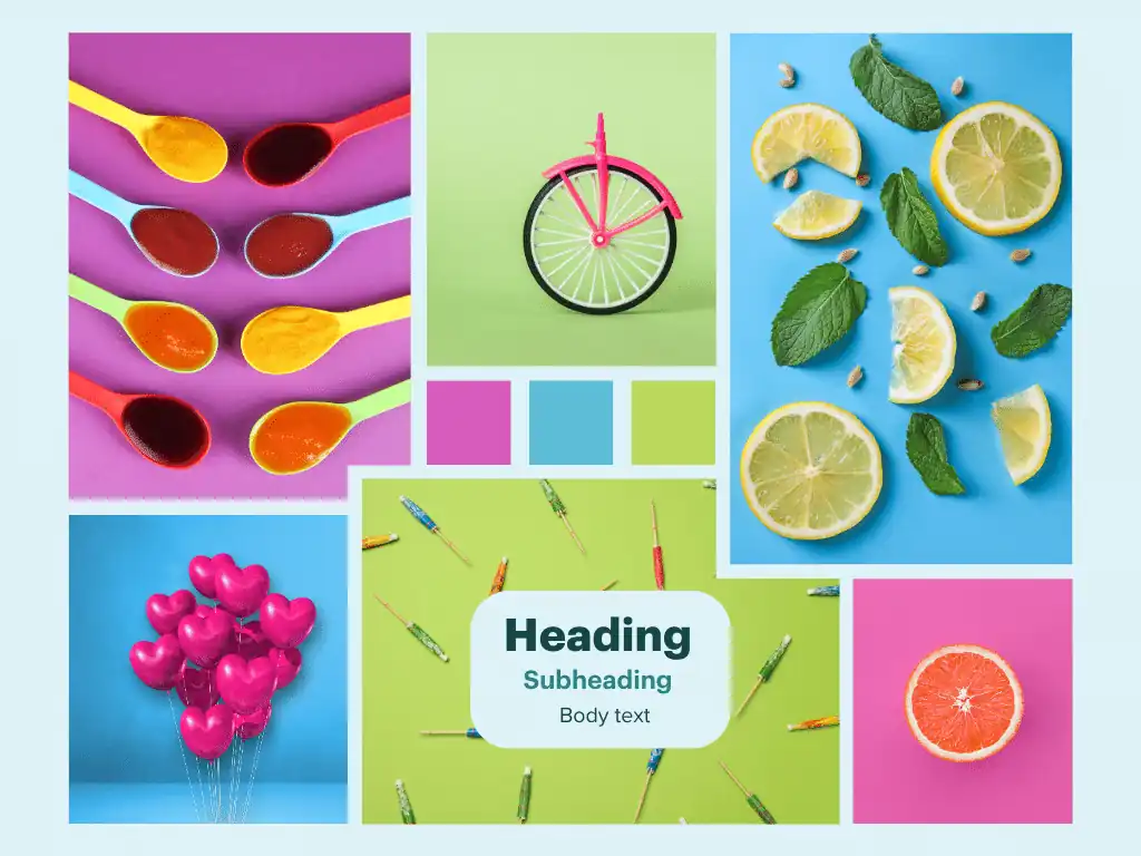 Example of a mood board for a new website development project
