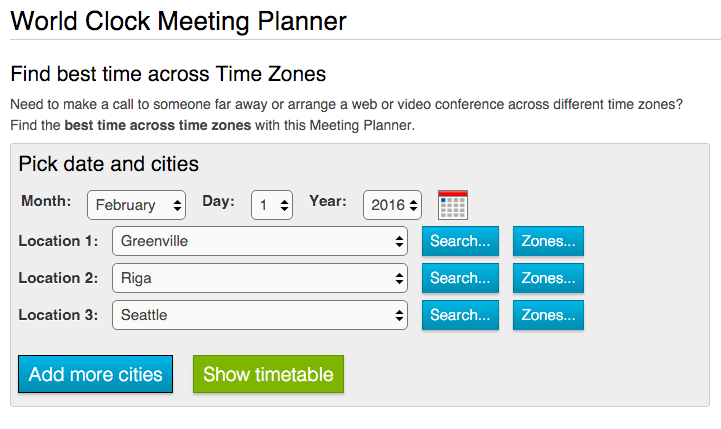 world clock meeting planner to find the best time across time zones